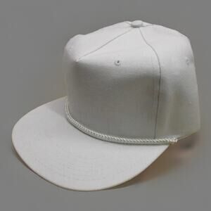 Vintage Quality Caps by George Hat White Trucker Rope Leather Strap Back BLANK
